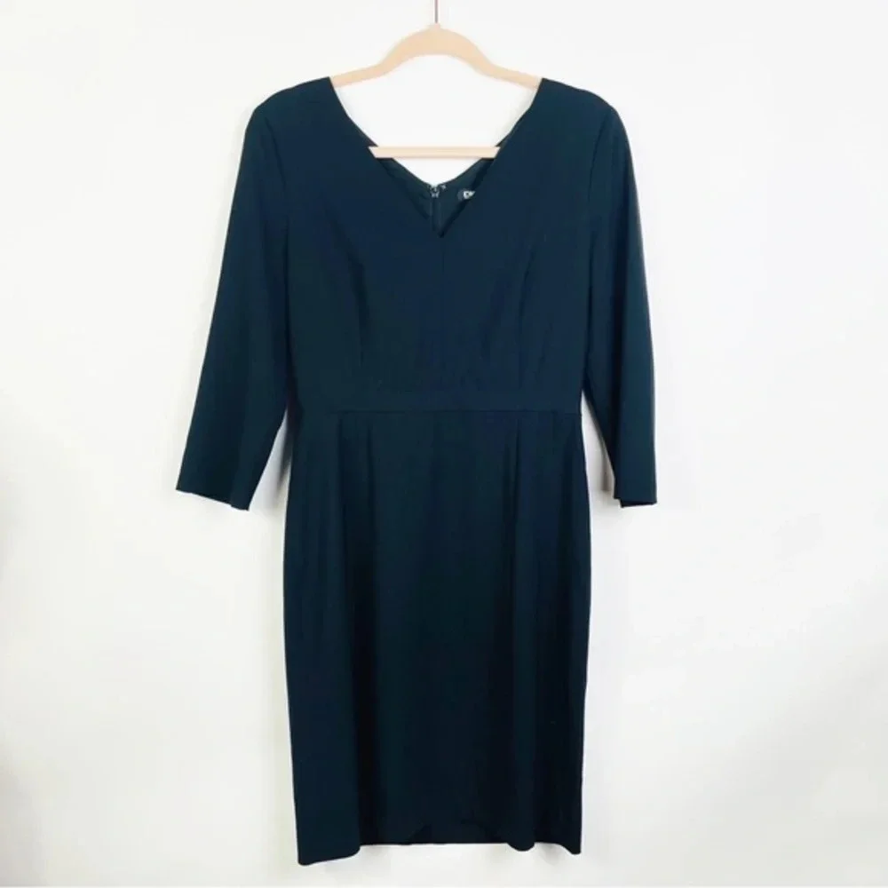 DKNY Black 3/4‎ Sleeve Shift Dress Size 6